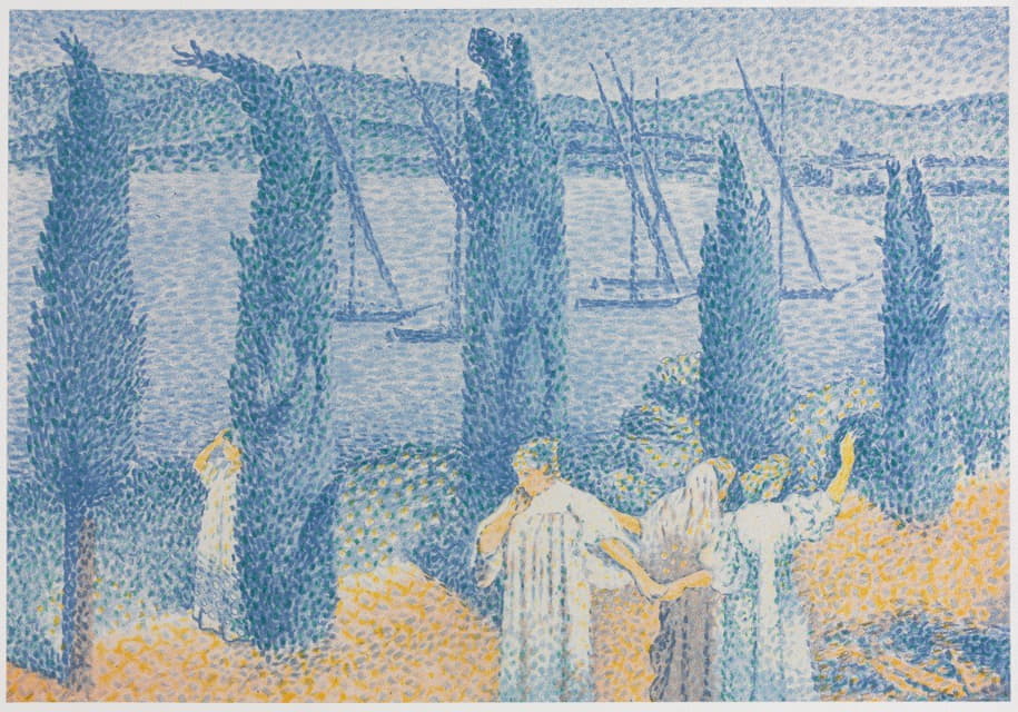 Henri-Edmond Cross - The Promenade (Landscape With Cypresses)