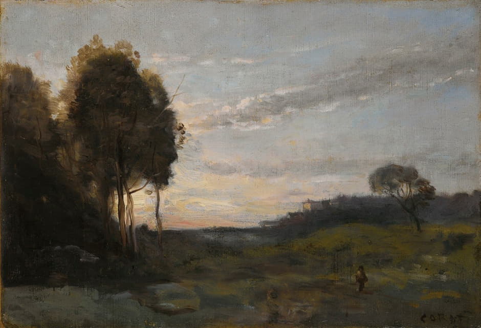 Jean-Baptiste-Camille Corot - Personage Dans Un Paysage