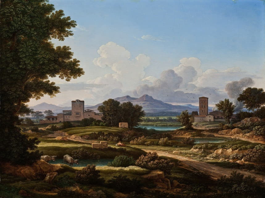Johann Christian Reinhart - Scene From The Roman Campagna, Torre Del Quinto