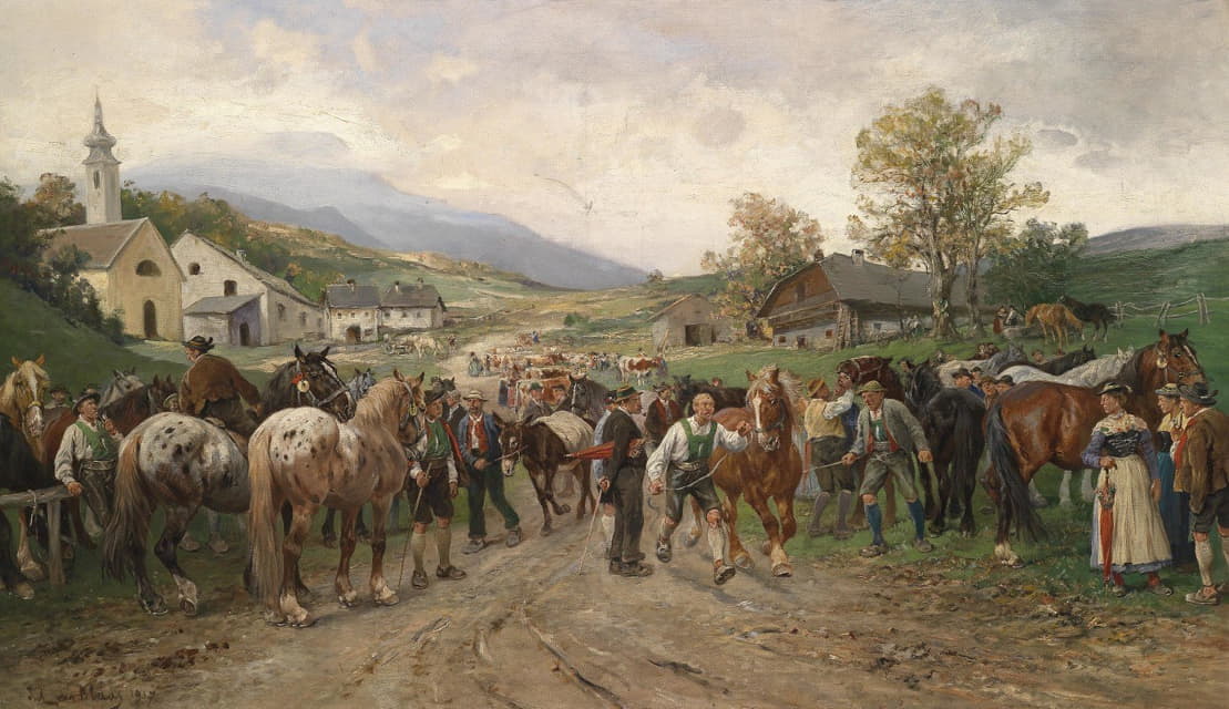 Julius von Blaas - Pferdemarkt