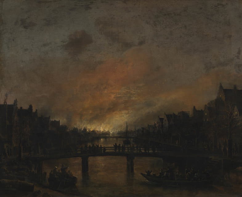Aert van der Neer - Fire at Amsterdam by Night