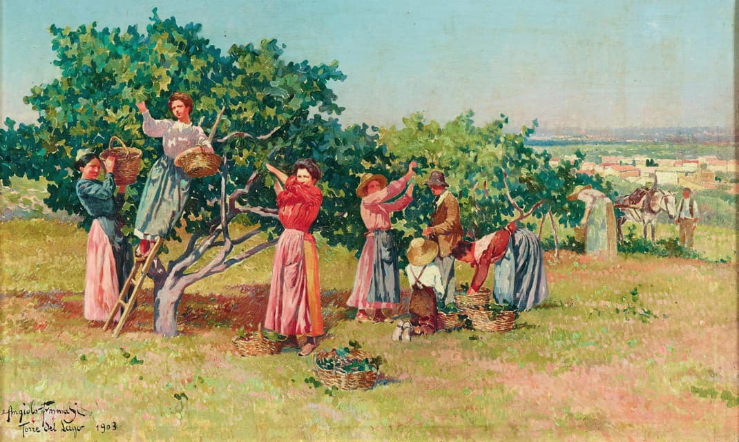 Angiolo Tommasi - Harvest In Tuscany