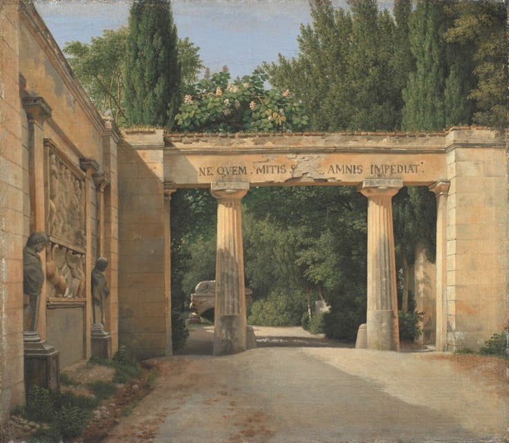 C.W. Eckersberg - View of the Garden of the Villa Borghese in Rome