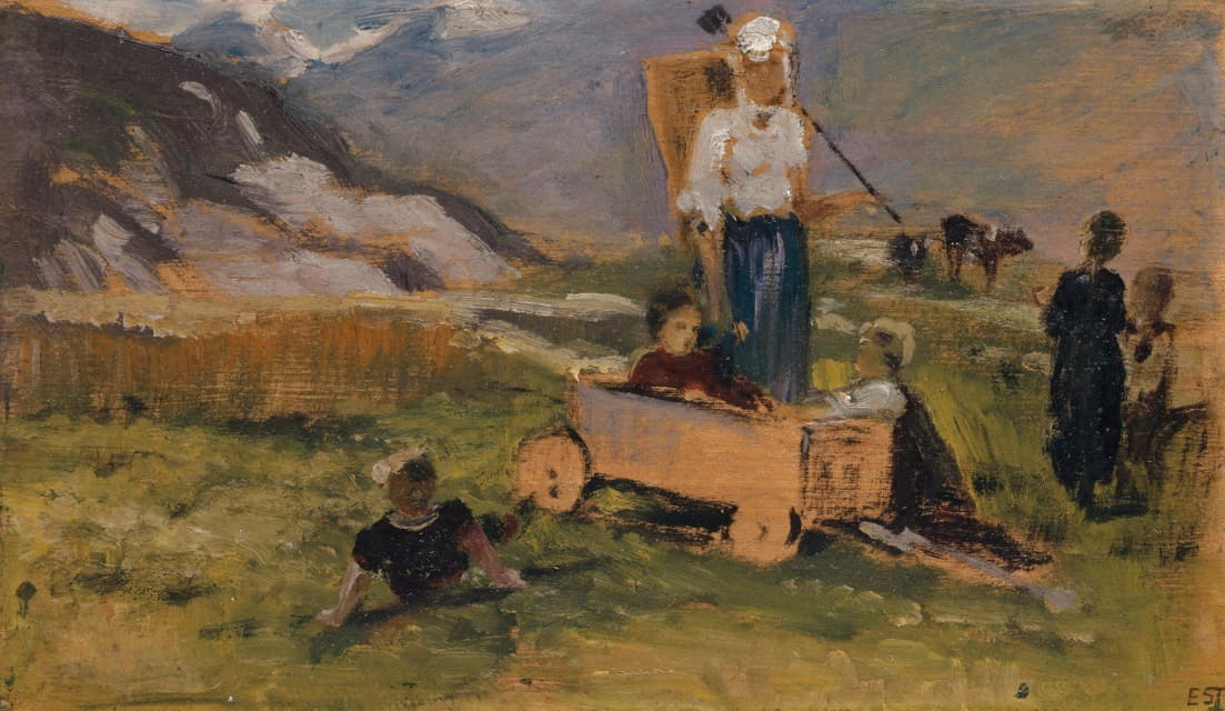 Ernst Stückelberg - Children Playing on a Meadow