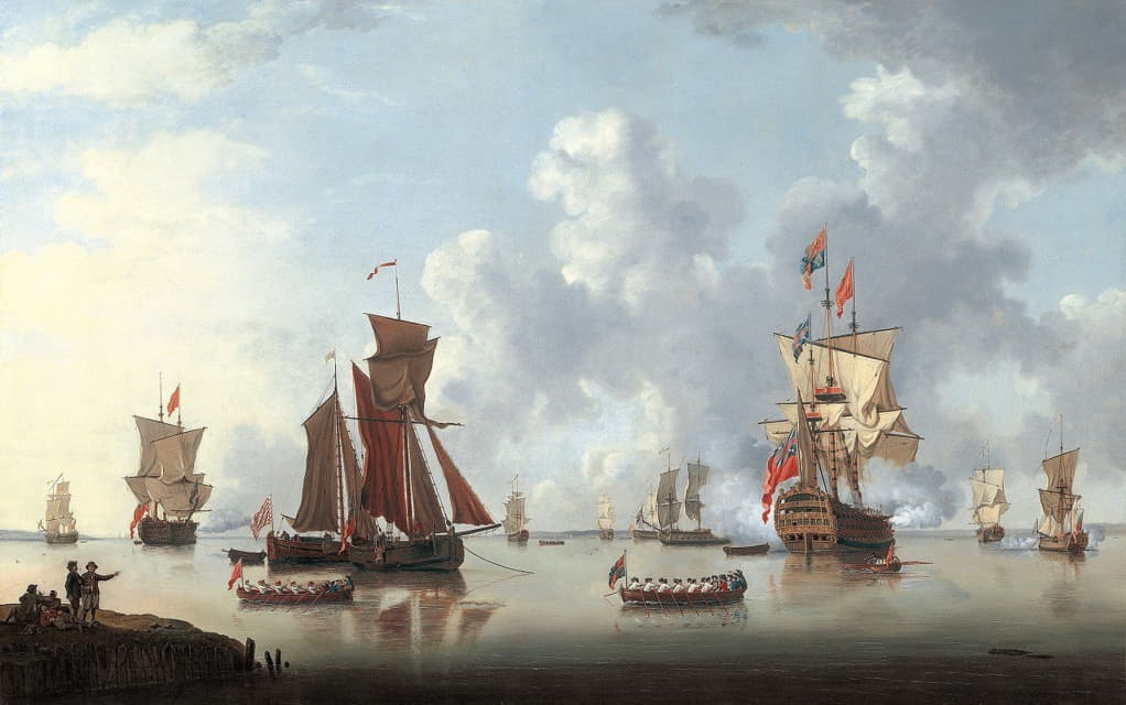 Francis Swaine - The Landing of the Sailor Prince at Spithead