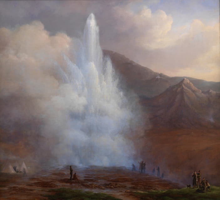Friedrich Theodore Kloss - The Eruption of the Great Geyser in Iceland in 1834