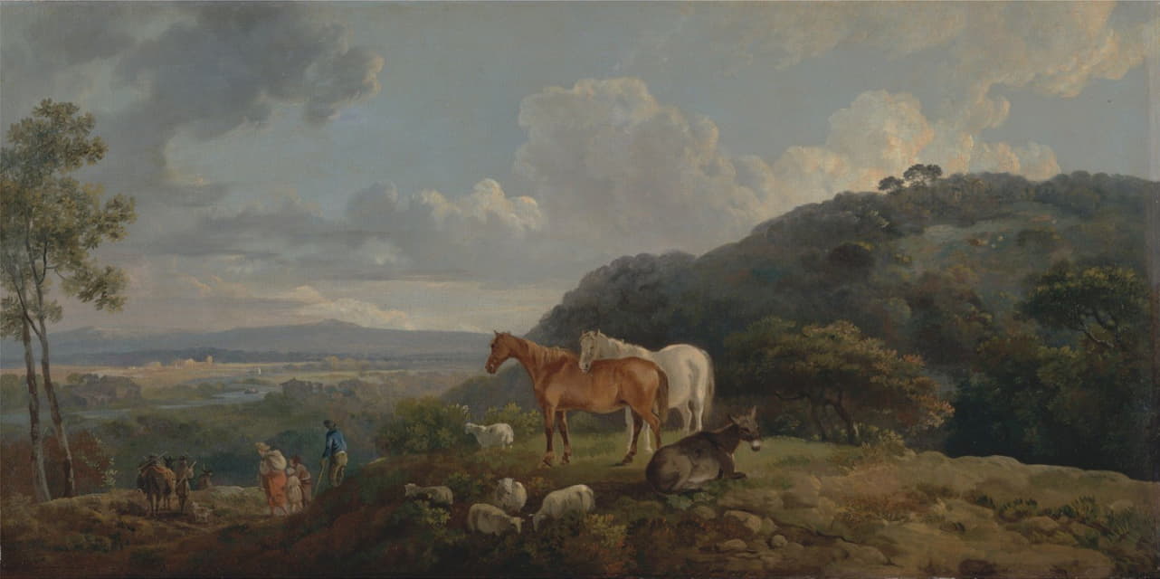 George Barret - Morning: Landscape with Mares and Sheep