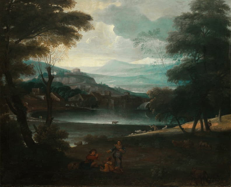 Giovanni Francesco Grimaldi - Landscape with resting shepherds