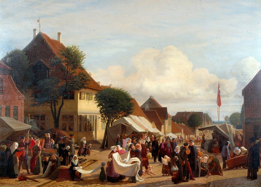 H.J. Hammer - En markedsdag i Fredericia