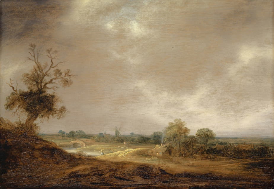 Isaac van Ostade - Landscape with Water Course and Farm