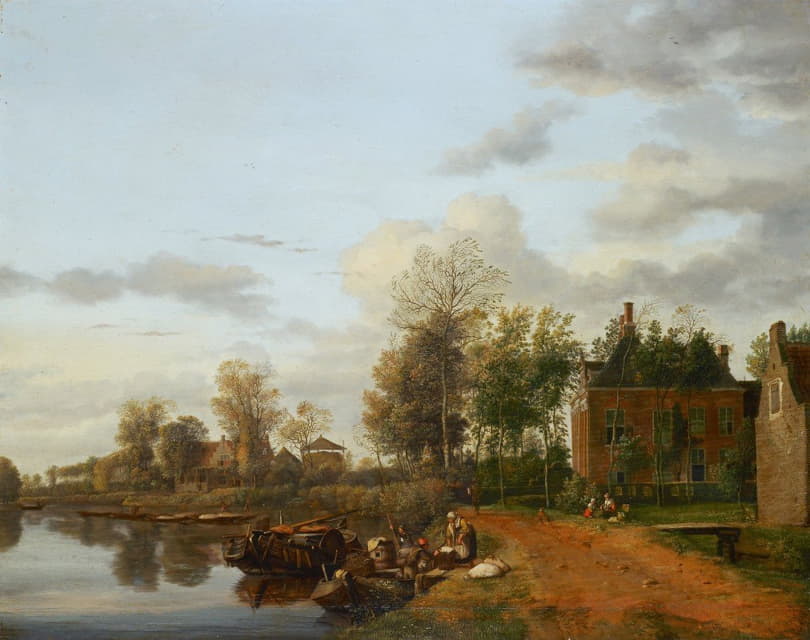Jan van der Heyden - Country House on the Vliet near Delft