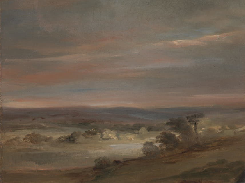 John Constable - A View on Hampstead Heath, Early Morning