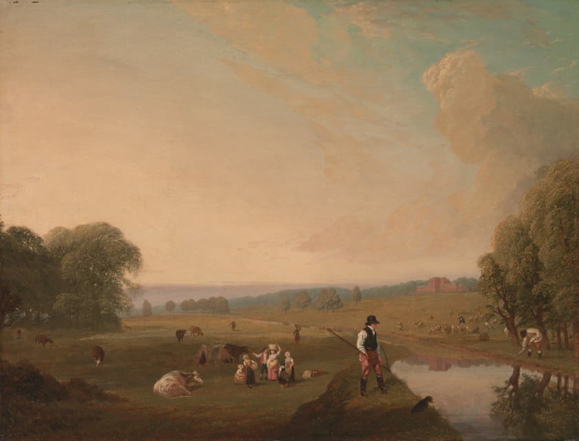 John James Chalon - A View of Theobald’s Park, Hertfordshire