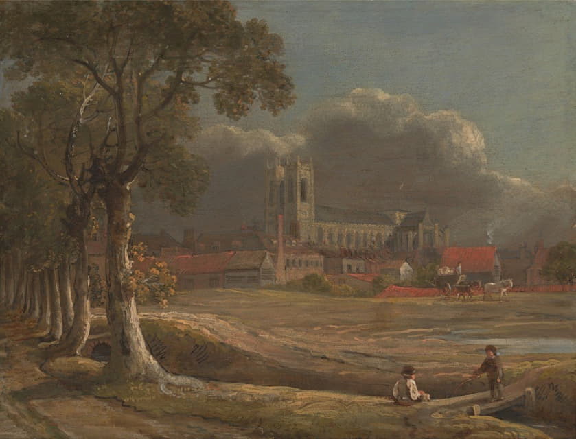 John Varley - Westminster Abbey from Tothill Fields