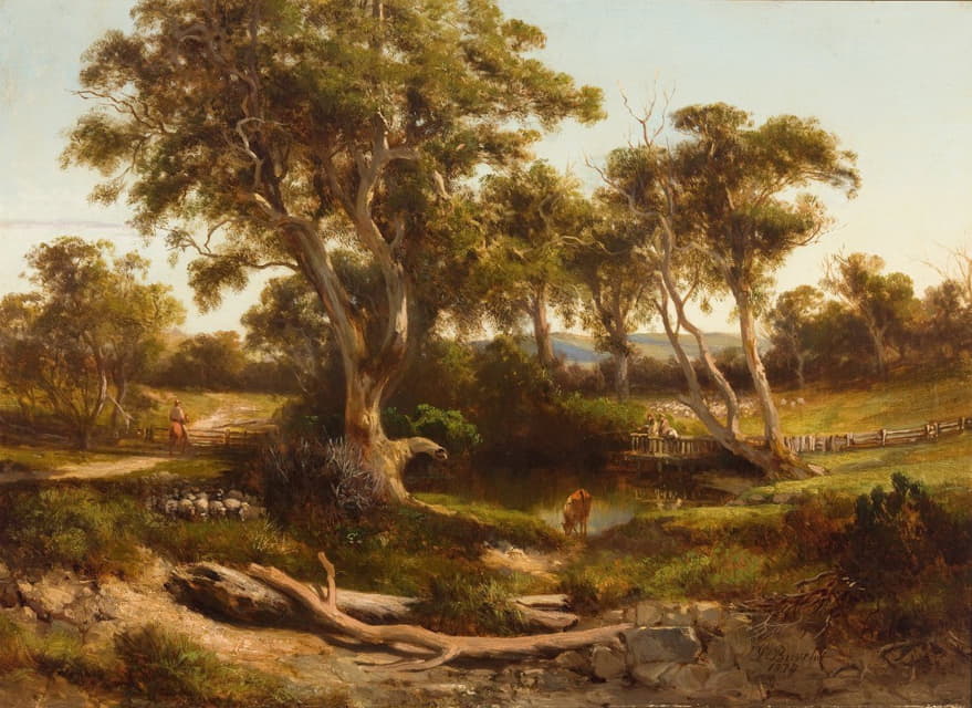 Louis Buvelot - Sheep wash in the western district