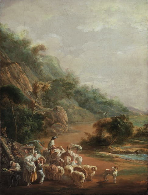 Luis Paret y Alcázar - Scene with Villagers (fragment)