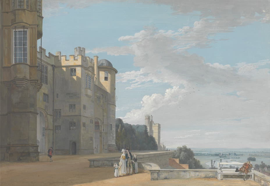 Paul Sandby - The North Terrace, Windsor Castle, Looking West