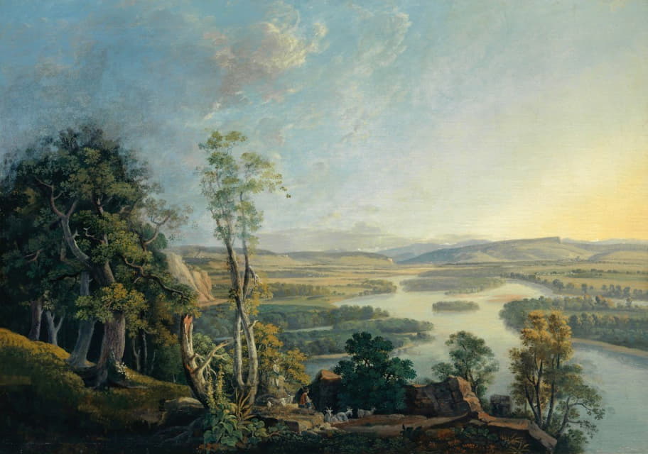Peter Birmann - Landscape of the Rhine near the Isteinerklotz