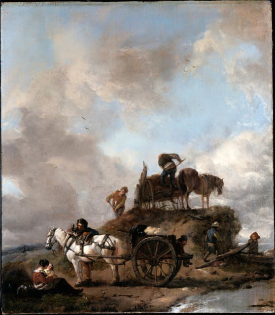 Philips Wouwerman - Peasants in the Fields- Hay Harvest
