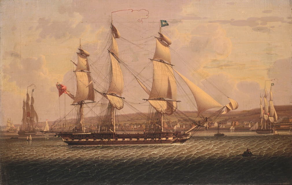 Robert Salmon - A Man-Of-War Of The Red Squadron, Departing The ‘tail Of The Bank’ Anchorage On The Clyde