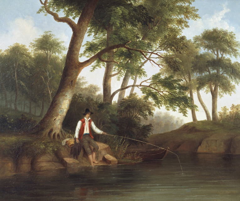 Robert S. Duncanson - Man Fishing