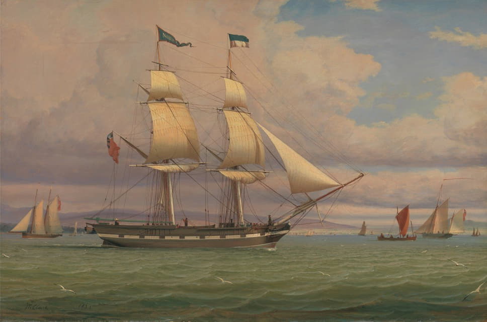 风前的英国帆船“诺瓦尔”