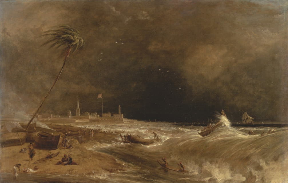 William Daniell - Madras, or Fort St. George, in the Bay of Bengal — A Squall Passing Off