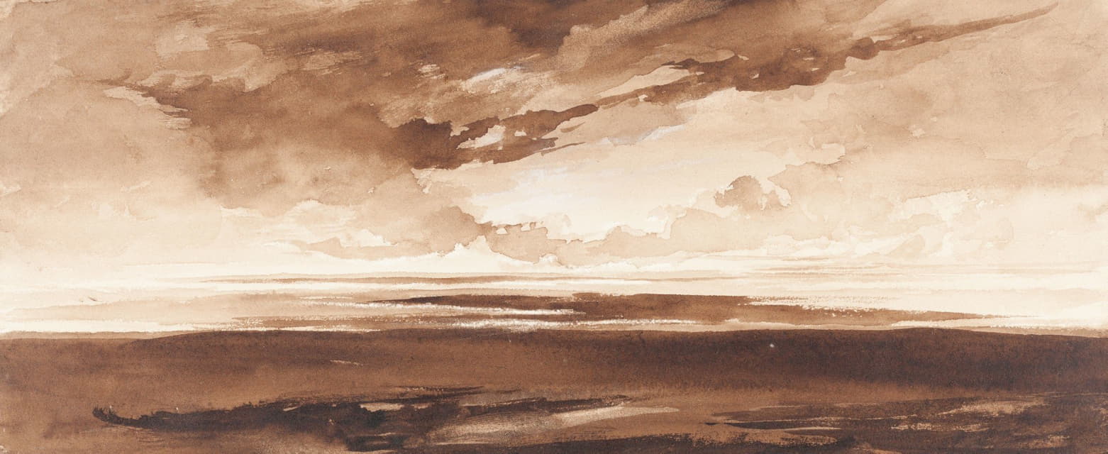 日落时海岸全景图