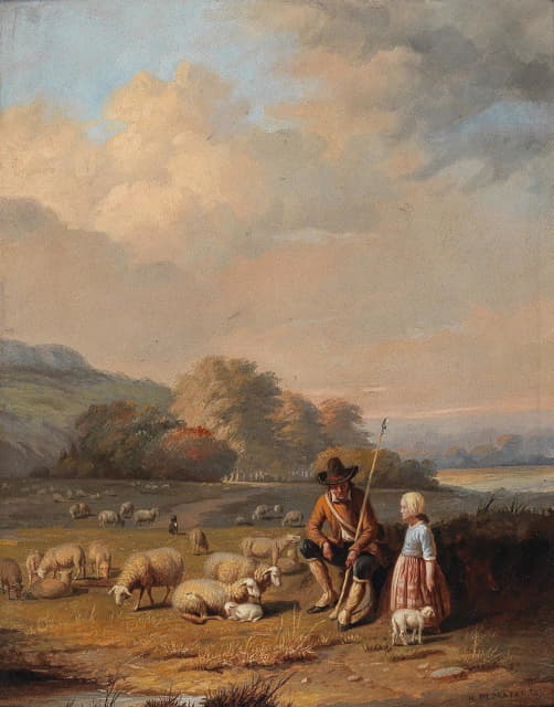Henri Pratere - A Shepherd and Child