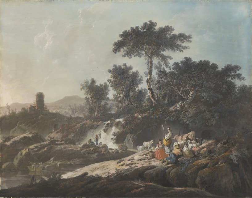 Jean-Baptiste Pillement - Shepherds Resting by a Stream