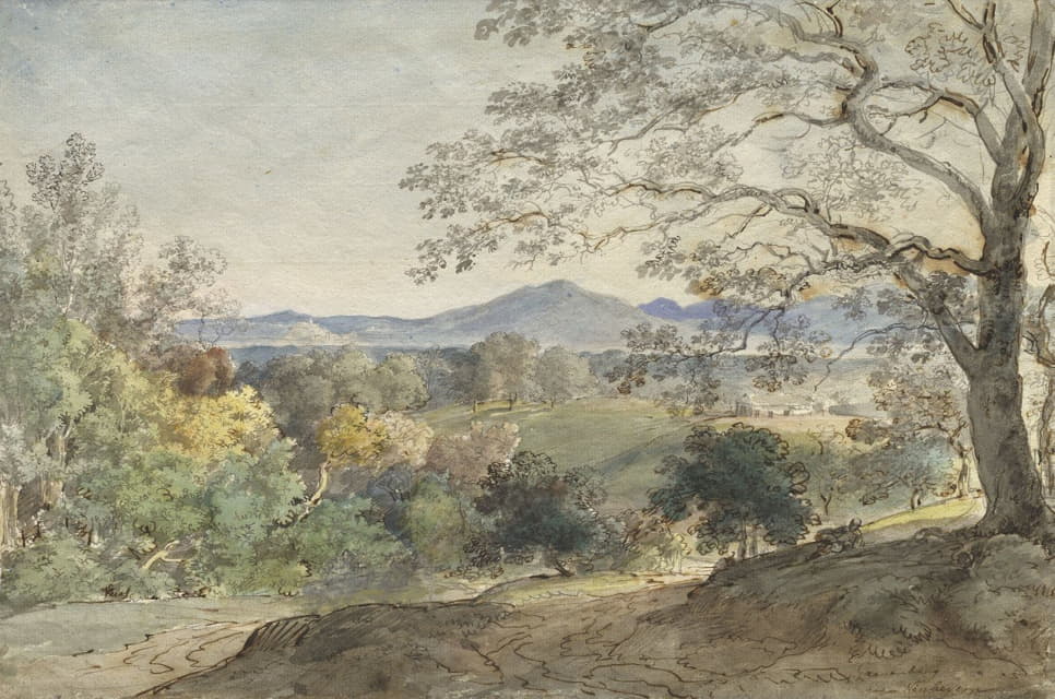Johann Georg von Dillis - A View across the Inn Valley to the Alps and Neubeuern