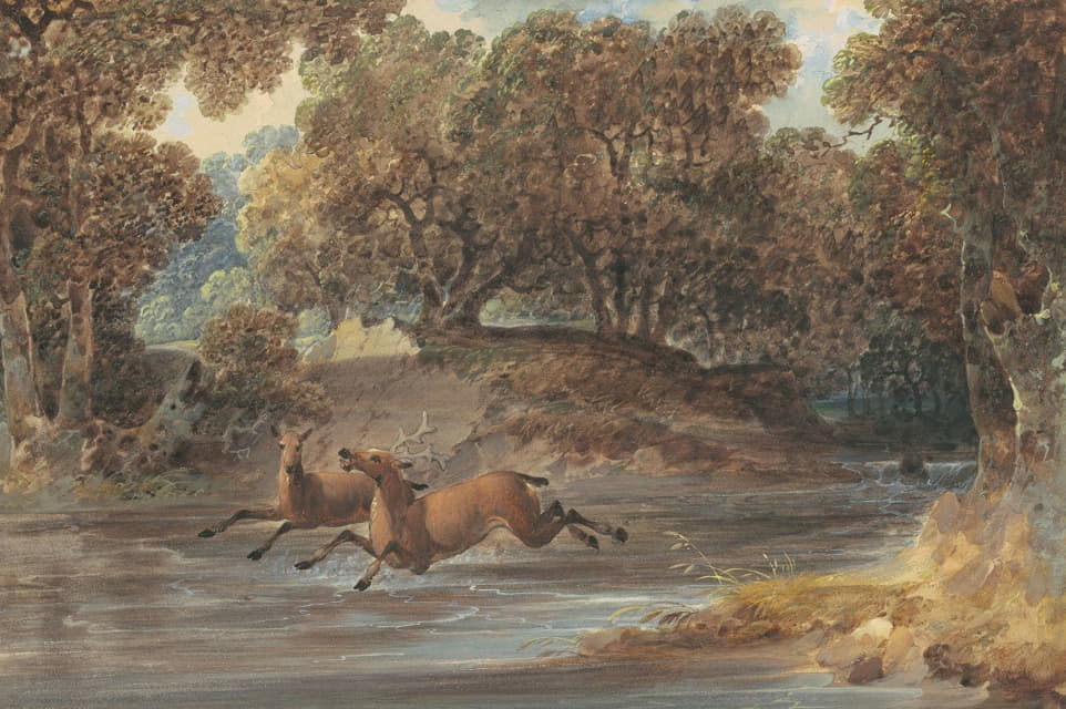 Joshua Shaw - Landscape with Deer,North Carolina