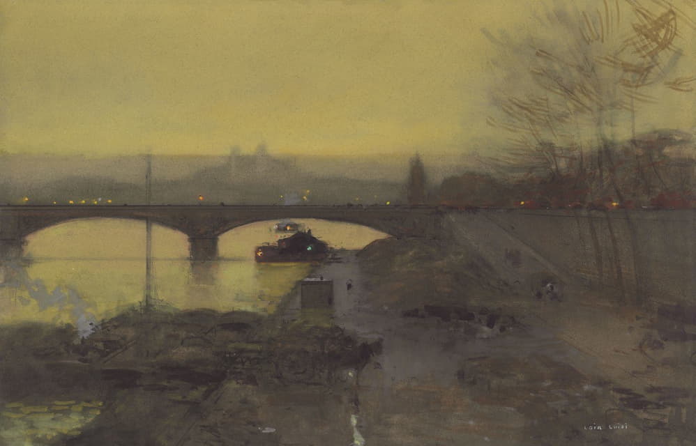 Luigi Loir - The Pont d’Alma at Twilight