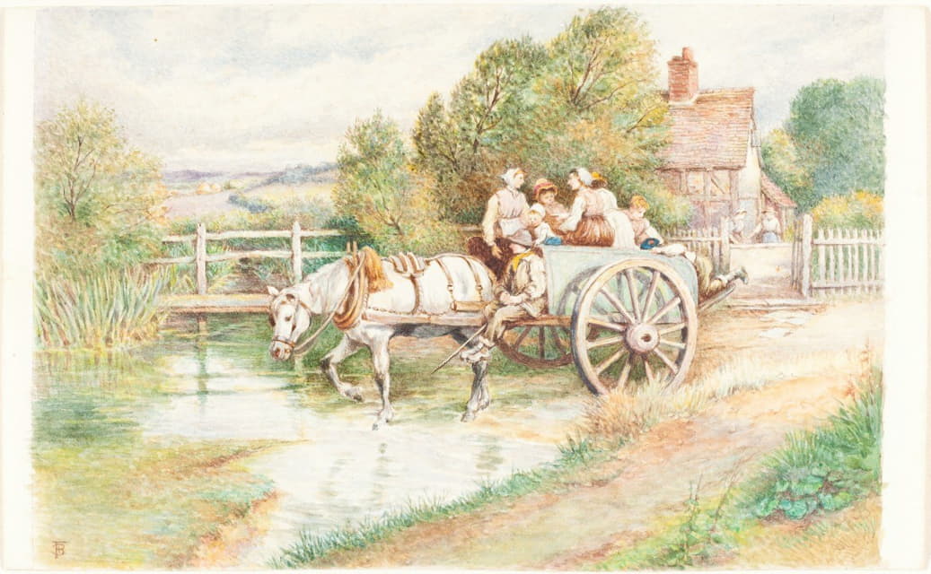 Myles Birket Foster - Children in a Cart