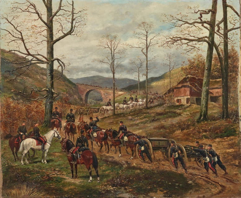 Paul Emile Léon Perboyre - The French 90th Horse Artillery Advancing on Rezonville
