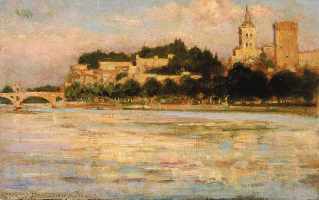 James Carroll Beckwith - The Palace of the Popes and Pont d’Avignon