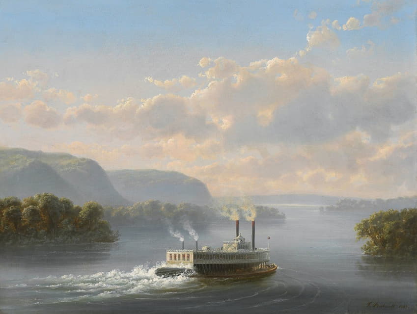 Ferdinand Richardt - Steamwheeler on the Upper Mississippi
