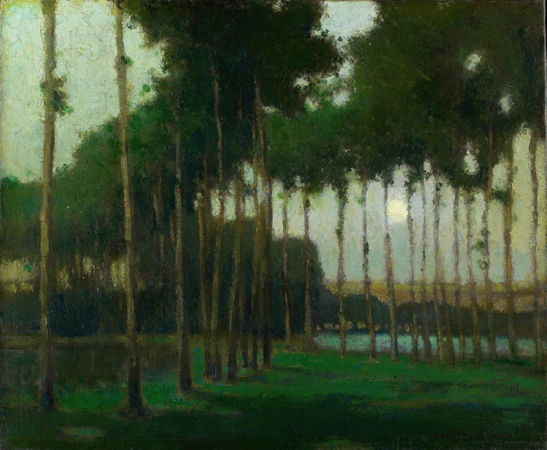 George Elmer Browne - Moonlight Landscape