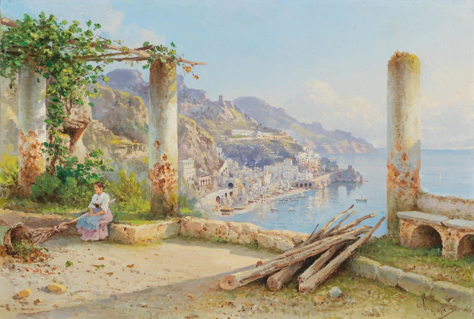 Guglielmo Giusti - View of the Coast of Amalfi