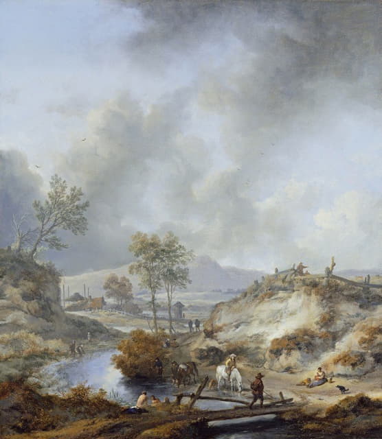 Philips Wouwerman - A Stream in Hilly Country