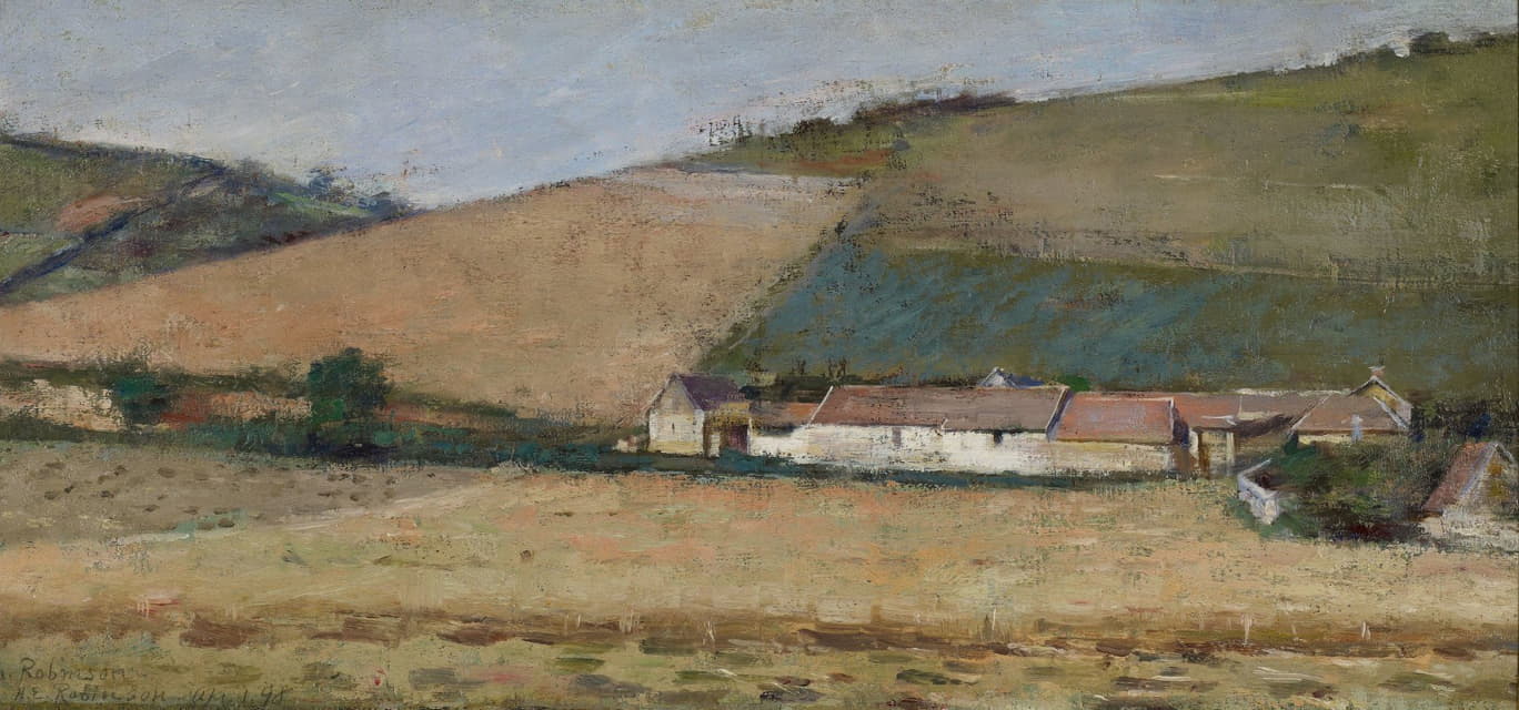Theodore Robinson - Farm Among Hills, Giverny