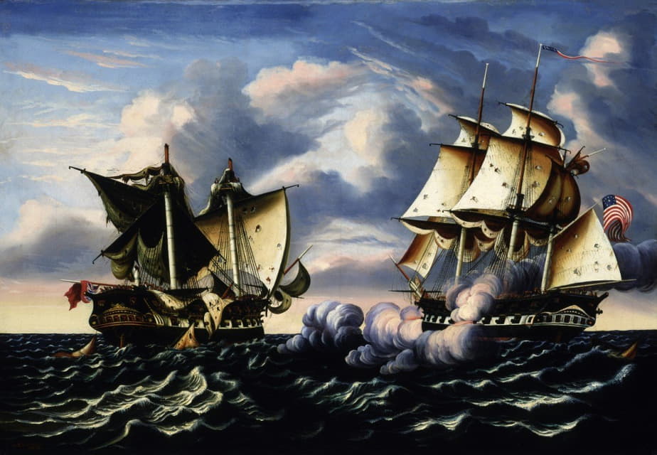 1812年10月25日，美国护卫舰“马其顿”号捕获H.B.M.护卫舰