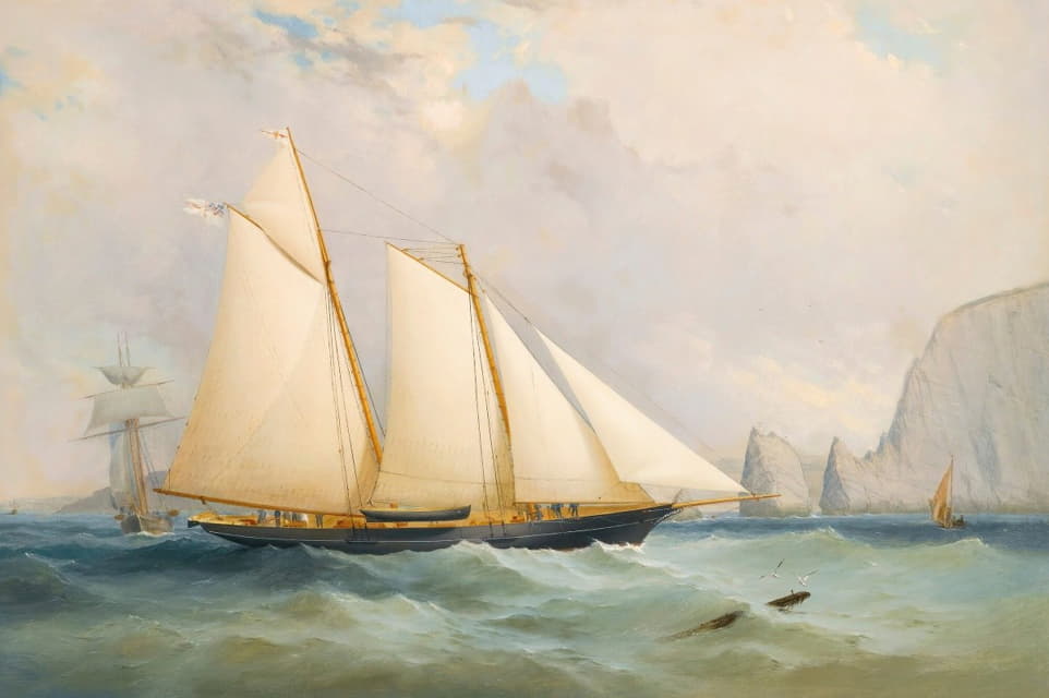 皇家游艇中队“海盗号”纵帆船驶离针叶