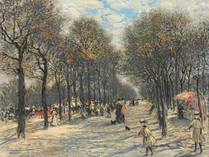 Jean François Raffaëlli - Allée D’arbres Aux Champs-Elysées