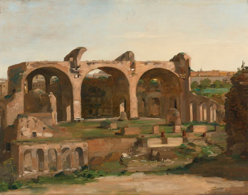 Follower of Jean-Baptiste-Camille Corot - Basilica Of Constantine In The Roman Forum