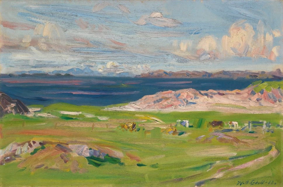 Francis Campbell Boileau Cadell - Island Of Rum From Iona