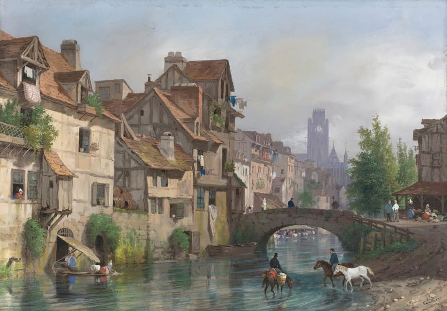 Giuseppe Canella - View Of Rouen