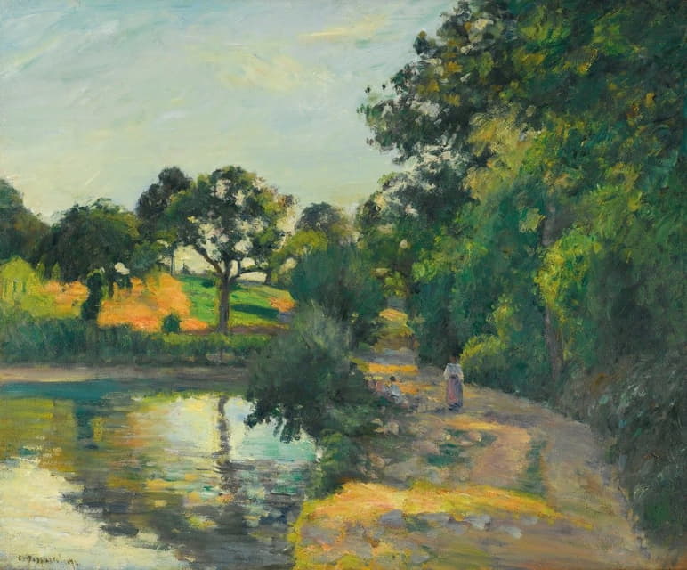 Camille Pissarro - L’étang Au Soleil Couchant, Montfoucault