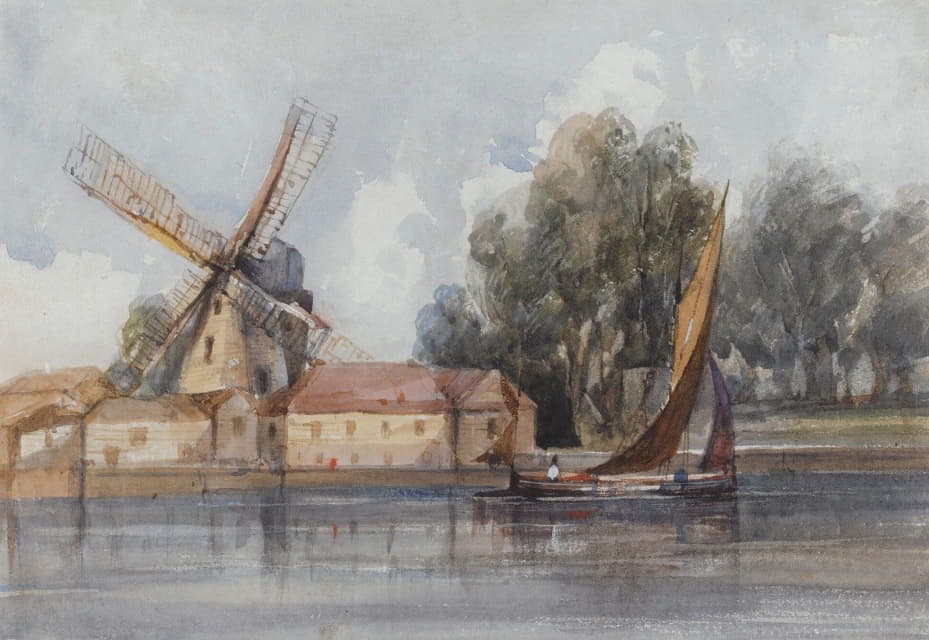 Thomas Shotter Boys - A Wherry Passing A Windmill And Farm Buildings