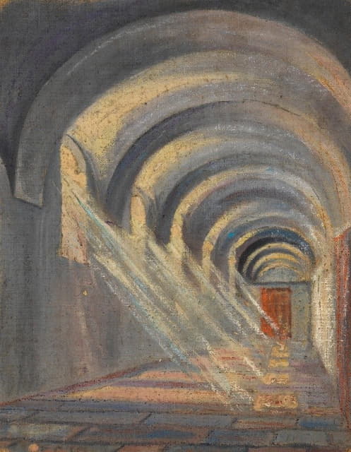 Egon Schiele - Kreuzgang mit einfallendem Sonnenlicht (Klosterneuburg)